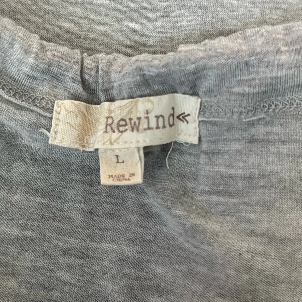 Rewind Cream and Pink Relaxed Graphic Tank Top size large - Picture 2 of 4